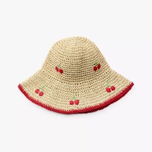 NWT Zara Braided Cherry Embroidered Hat